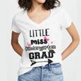 Kids Kindergarten Graduation Shirt Girls Daughter Granddaughter Women's Jersey Short Sleeve Deep V-Neck Tshirt