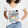 Kindergarten Graduation Graduate 1st Grade Here I Come Kids Women's Jersey Short Sleeve Deep V-Neck Tshirt