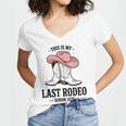 This Is My Last Rodeo Senior 2026 Cowgirl Graduation Women's Jersey Short Sleeve Deep V-Neck Tshirt