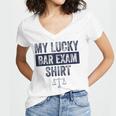 Law School Graduation Him Her Lucky Bar Exam Women's Jersey Short Sleeve Deep V-Neck Tshirt