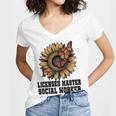 Licensed Masters Social Work Worker LMSW Graduation 2026 Women's Jersey Short Sleeve Deep V-Neck Tshirt