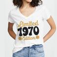 Limited 1970 Edition Retro Vintage 70s Nostalgia Women's Jersey Short Sleeve Deep V-Neck Tshirt