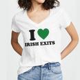 I Love Irish Exits St Patrick's Day Introvert Party Women's Jersey Short Sleeve Deep V-Neck Tshirt