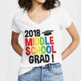 Middle School Graduation Class Of 2018 Shirt Women's Jersey Short Sleeve Deep V-Neck Tshirt