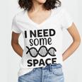 I Need Some Space Introvert Astronaut Science Women's Jersey Short Sleeve Deep V-Neck Tshirt