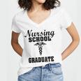 Nursing School Graduate Nurse Graduation Medical T-Shirt Women's Jersey Short Sleeve Deep V-Neck Tshirt