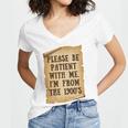 Old People Joke Please Be Patient With Me I'm From The 1900s Women's Jersey Short Sleeve Deep V-Neck Tshirt