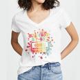 Old-School Hip Hop 80's 90's Style Music Cassette Nostalgia Women's Jersey Short Sleeve Deep V-Neck Tshirt
