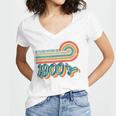 BE PATIENT I'M FROM THE 1900s RETRO SUNSET VINTAGE 90s Women's Jersey Short Sleeve Deep V-Neck Tshirt
