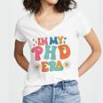 In My Phd Era Groovy Phd Graduation Future Doctor Women's Jersey Short Sleeve Deep V-Neck Tshirt
