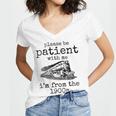 Please Be Patient With Me I'm From The 1900s Aged Train Women's Jersey Short Sleeve Deep V-Neck Tshirt