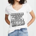 Please Be Patient I'm From The 1900s Boomer Gen-X Premium Tri-Blend Women's Jersey Short Sleeve Deep V-Neck Tshirt