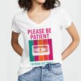Please Be Patient I'm From The 1900s Retro Cassette Tape Premium Tri-Blend Women's Jersey Short Sleeve Deep V-Neck Tshirt