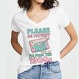 Please Be Patient With Me I'm From The 1900s Retro Cassette Women's Jersey Short Sleeve Deep V-Neck Tshirt