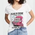 Please Be Patient I'm From The 1900s Retro Cassette Women's Jersey Short Sleeve Deep V-Neck Tshirt
