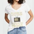 Please Be Patient With Me I'm From The 1900s Television Set Premium Women's Jersey Short Sleeve Deep V-Neck Tshirt
