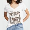 Please Be Patient With Me I'm From The 1900s Vintage Western Women's Jersey Short Sleeve Deep V-Neck Tshirt