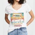 Please Be Patient-With Me I'm From The 1900s Retro Music Women's Jersey Short Sleeve Deep V-Neck Tshirt