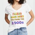 Please Slow Down I'm From The 1900s Retro Vintage 70 Premium Tri-Blend Women's Jersey Short Sleeve Deep V-Neck Tshirt