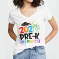Pre-K Graduate 2025 Preschool Graduation Class Of 2025 Kids Women's Jersey Short Sleeve Deep V-Neck Tshirt