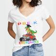 Pre k Graduation 2025 Pre-k Kindergarten Graduate Dinosaur Premium Tri-Blend Women's Jersey Short Sleeve Deep V-Neck Tshirt