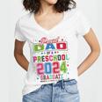 Pre School Graduation Idea For Dad & Preschool Graduation Women's Jersey Short Sleeve Deep V-Neck Tshirt