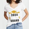 Prom Squad 2024 High School Graduation Party Premium Women's Jersey Short Sleeve Deep V-Neck Tshirt
