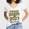 Proud Grandpa Of A 2023 Graduate Graduation Women's Jersey Short Sleeve Deep V-Neck Tshirt