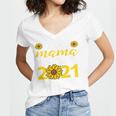Proud Mama Of a 2021 Graduate Senior Mom 2021 Graduation Women's Jersey Short Sleeve Deep V-Neck Tshirt