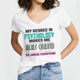 Qualified Psychologist PhD PsyD Shirt Graduation Women's Jersey Short Sleeve Deep V-Neck Tshirt