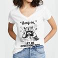 Raccoon Hang On Let Me Overthink This Introvert Women's Jersey Short Sleeve Deep V-Neck Tshirt Raccoon Hang On Let Me Overthink This Introvert Women's Jersey Short Sleeve Deep V-Neck Tshirt