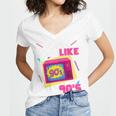 Rad Just Like The 90s 90s Aesthetic Nostalgia 1990s Retro Women's Jersey Short Sleeve Deep V-Neck Tshirt Rad Just Like The 90s 90s Aesthetic Nostalgia 1990s Retro Women's Jersey Short Sleeve Deep V-Neck Tshirt