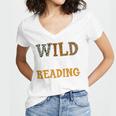 Reading Lover Apparel Wild About Reading Reading Books Women's Jersey Short Sleeve Deep V-Neck Tshirt