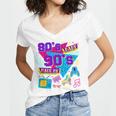 Retro 1980s 80's Baby 1990s 90's Made Me Nostalgia Birthday Premium Tri-Blend Women's Jersey Short Sleeve Deep V-Neck Tshirt