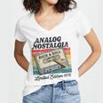 Retro Cassette Case 70s Vintage Music Analog Nostalgia Women's Jersey Short Sleeve Deep V-Neck Tshirt Retro Cassette Case 70s Vintage Music Analog Nostalgia Women's Jersey Short Sleeve Deep V-Neck Tshirt