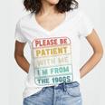 Retro Humor Please Be Patient With Me I'm From The 1900s Premium Women's Jersey Short Sleeve Deep V-Neck Tshirt Retro Humor Please Be Patient With Me I'm From The 1900s Premium Women's Jersey Short Sleeve Deep V-Neck Tshirt