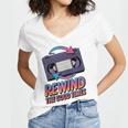 Rewind Good Times Retro VHS Tape Nostalgia 80s 90s Premium Tri-Blend Women's Jersey Short Sleeve Deep V-Neck Tshirt