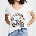 This How I Rolled Retro Tricycle 80s 90s Kid Nostalgia Women's Jersey Short Sleeve Deep V-Neck Tshirt
