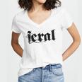 Sarcasm Women Introvert Wild Men Feral Women's Jersey Short Sleeve Deep V-Neck Tshirt Sarcasm Women Introvert Wild Men Feral Women's Jersey Short Sleeve Deep V-Neck Tshirt