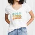 Senior 2022 Shirt Class Of 2022 Retro Graduation Grad Women's Jersey Short Sleeve Deep V-Neck Tshirt