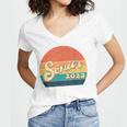 Senior 2023 Graduation My Last First Day Of Class Of 2023 Women's Jersey Short Sleeve Deep V-Neck Tshirt