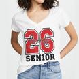 Senior 2026 Class Of 2026 School Graduation 2026 Merch Women's Jersey Short Sleeve Deep V-Neck Tshirt