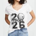 Senior 2026 Golf Player Heart Graduation Girls Teens Women's Jersey Short Sleeve Deep V-Neck Tshirt