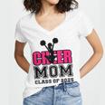 Senior Cheerleader Mom Cheer Class Of 2025 Graduation Women Women's Jersey Short Sleeve Deep V-Neck Tshirt