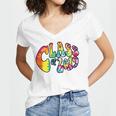 Senior Class Of 2019 Boho Tie Dye Graduation Women's Jersey Short Sleeve Deep V-Neck Tshirt