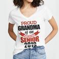 Senior Class Of 2019 Tshirt Graduation Awesome Grandma Women's Jersey Short Sleeve Deep V-Neck Tshirt