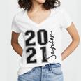 Senior Class Of 2021 Graduation High School College Women's Jersey Short Sleeve Deep V-Neck Tshirt
