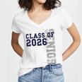 Senior Class Of 2026 Graduation Year High School & College Women's Jersey Short Sleeve Deep V-Neck Tshirt