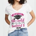 She Believed She Could So She Mastered It Graduation Women's Jersey Short Sleeve Deep V-Neck Tshirt