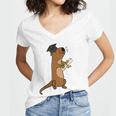 SmileteesGrad Cute Sea Otter Graduation T-Shirt Women's Jersey Short Sleeve Deep V-Neck Tshirt